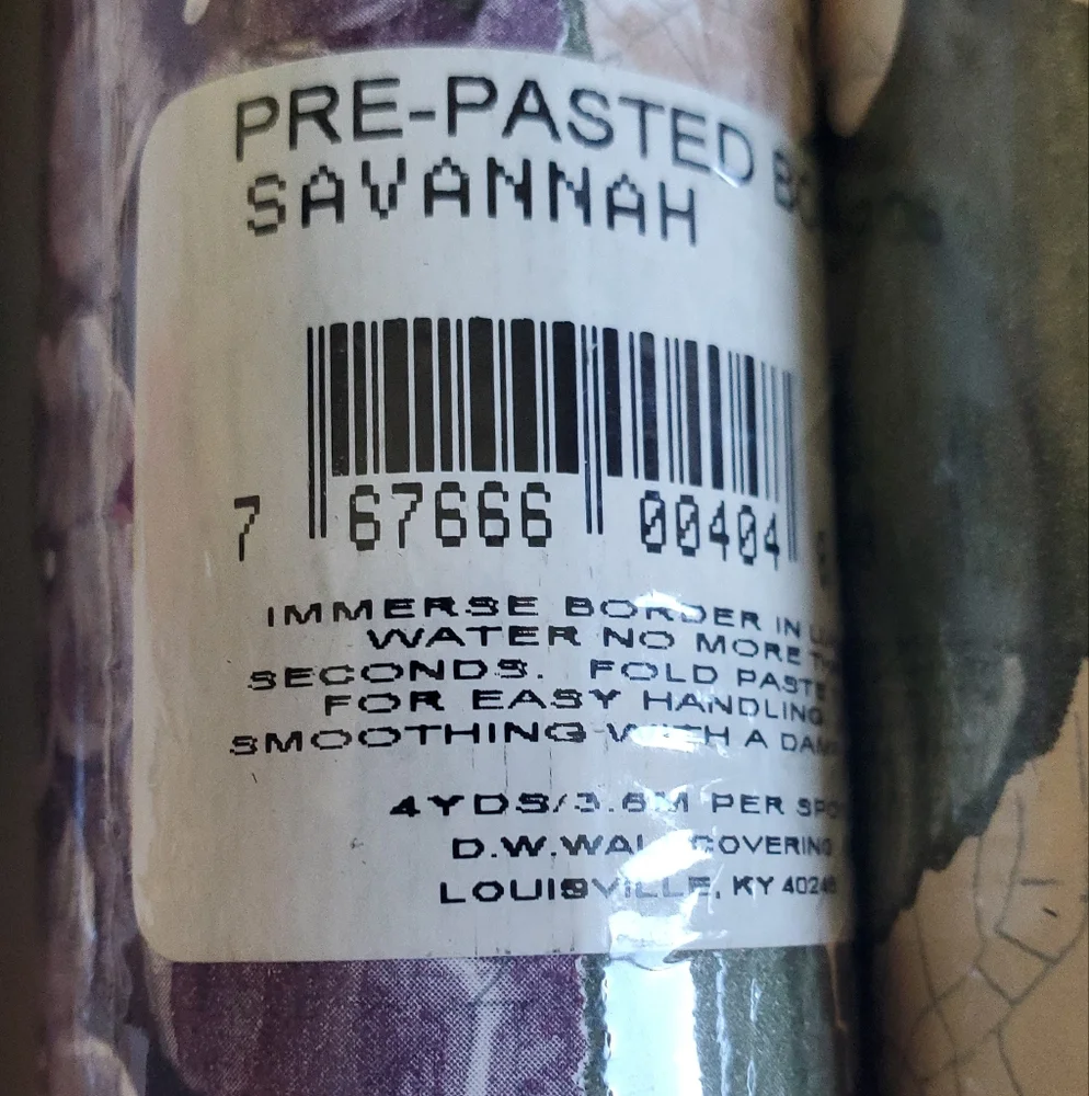 D. W. Wallcoverings Vtg Savannah Floral Wallpaper Border Purple Hydrangeas, New